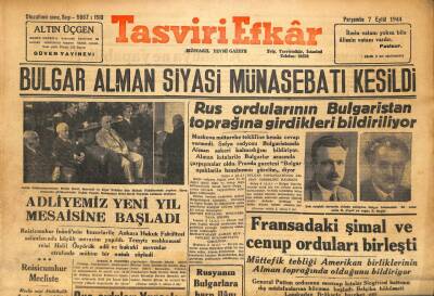Tasviri Efkar Gazetesi 7 Eylül 1944 - Bulgar Alman Siyasi Münasebeti Kesildi GZ71311 - 2