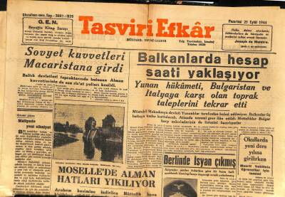 Tasviri Efkâr Gazetesi 25 Eylül 1944 - Sovyet Kuvvetleri Macaristana Girdi - Balkanlarda Hesap Saati Yaklaşıyor GZ116031 - 1