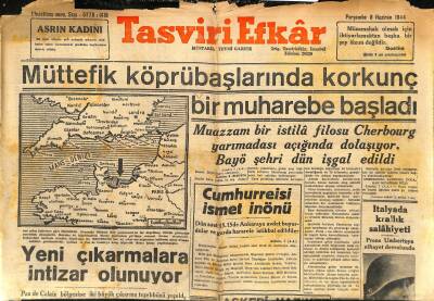 Tasviri Efkâr Gazetesi 8 Haziran 1944 - Müttefik Köprübaşlarında Korkunç Bir Muharebe Başladı GZ116037 - 1
