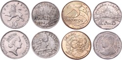 Tayland Brezilya Fransa İngiltere Madeni Para Lotu YMP10645 - Gökçekoleksiyon
