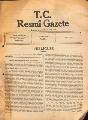 T.C. Resmi Gazete 22 Eylül 1950 GZ113600 - 1