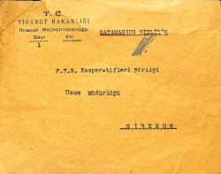 T.C Ticaret Bakanlığı İhracat Başkontrolörlüğü Mektup Zarfı EFM(N)12085 - Gökçekoleksiyon