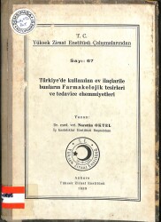 T.C. YÜKSEK ZİRAAT ENSTİTÜSÜ ÇALIŞMALARINDAN SAYI 67 , 1939 KTP1995 - Gökçekoleksiyon