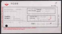 T.C.D.D 1995 Yılı Haydarpaşa-Ankara Bileti PYB2875 - 1