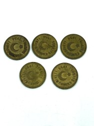 T.Cumhuriyeti 5 Kuruş 5 Adet Lot Temiz TCM3002 - Gökçekoleksiyon