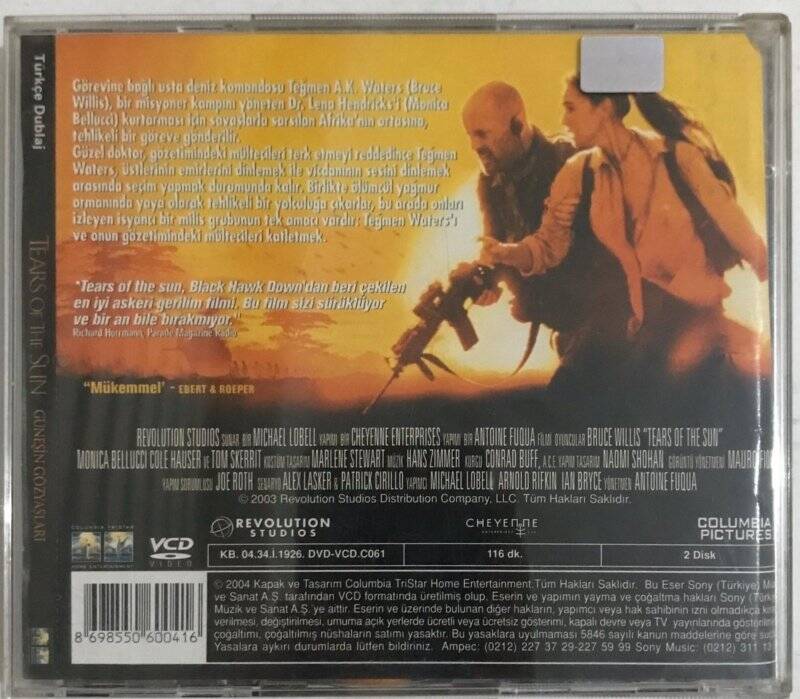 Tears Of The Sun Güneşin Gözyaşları VCD Film VCD5113 - 2