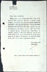 TECELLİ MATBAASI Balkan Sulhünü Kim Tehdid Ediyor? Bulgarlar Kitabı Bildiri Kartı EFM(N)11578 - Gökçekoleksiyon