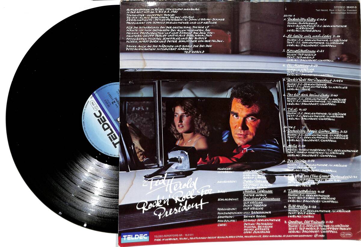 Ted Herold - Rock'n' Roll For President (Almanya Baskı) LP PLAK (10/8.5) PLK25959 - 2