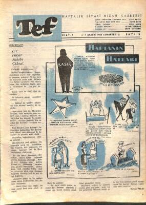 TEF Haftalık Siyasi Mizah Gazetesi 4 ARALIK 1954 SAYI18 (BEDRİ KORAMAN) DRG21 - 1