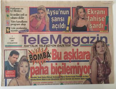 Tele Magazin Gazetesi 1 Şubat 1997 - Bu Aşklara Paha Biçilemiyor Ebru Gündeş -Kerem Alışık , Seda Sayan- Mahsun Kırmızıgül Kanallar Bu Aşk Hikayelerini Ekrana Taşımak İçin Kesenin Ağzını Açtı GZ26601 - 1