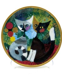 Tematik Kedi Görselli İmzalı Avrupa Duvar Tabağı - 1