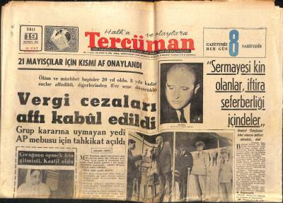 Tercüman 19 Temmuz 1966 Vergi Cezaları Affı Kabul Edildi. - Peleli Brezilya, Son Şansını Portekize Karşı Kullanıyor. GZ123669 - 1