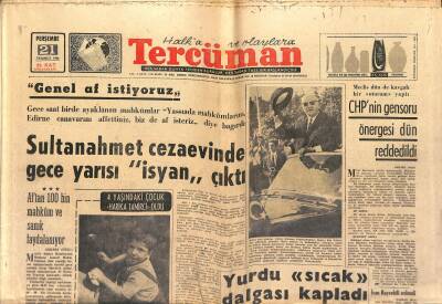 Tercüman 21 Temmuz 1966 - Genel Af İstiyoruz. - Kral Öldü, Yaşasın Kral! GZ123672 - 1