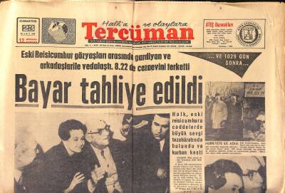 Tercüman 23 Mart 1963 - Bayar Tahliye Edildi. - Beşiktaş Bugün Vefa İle Oynuyor GZ123680 - 1