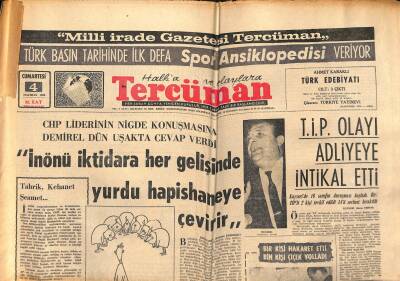 Tercüman 4 Haziran 1966 - İnönü İktidara Her Gelişinde Yurdu Hapishaneye Çevirir. - Türkiye Kupası Yarı Finali GZ123683 - 1