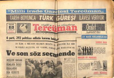 Tercüman 5 Haziran 1966 - 6 Parti, 292 Politikacı Milletin Kararını Bekliyor. - Şöhretimizin Bam Telleri Fatma Girik - Ediz Hun - Ayhan Işık GZ123684 - 1