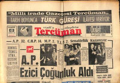 Tercüman 6 Haziran 1966 - A.P Ezici Çoğunluk Aldı. - Demirel Temel Atma Gezisine çıkıyor. GZ123685 - 1