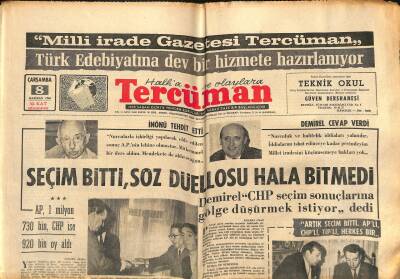 Tercüman 8 Haziran - Seçim Bitti, Söz Düellosu Hala Bitmedi. - F.Bahçe - G.Saray Kampa Girdi. GZ123687 - 1