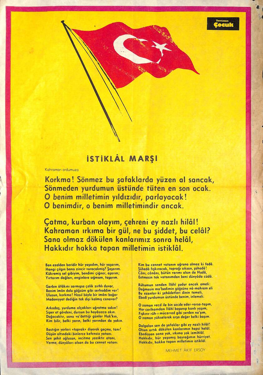 Tercüman Çocuk İstiklal Marşı Posteri KRT23957 - 1
