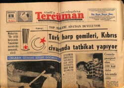 Tercüman Gazetesi 1 Ağustos 1964 - Türk Harp Gemileri , Kıbrıs Civarında Tatbikat Yapıyor GZ65808 - 2