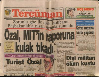 Tercüman Gazetesi 1 Eylül 1989 - Zorunlu Göç İle İlgili İstihbarat Başbakanlıka Nisan Ayında Sunuldu GZ67131 - 2
