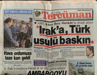 Tercüman Gazetesi 1 Eylül 1990 - Iraka Türk Usulü Baskın GZ64556 - 2