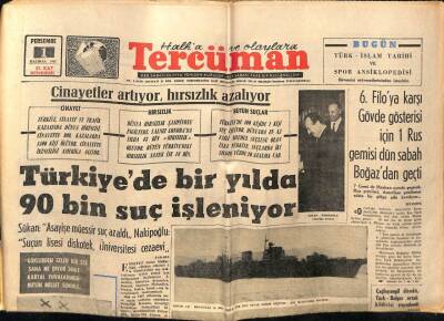 Tercüman Gazetesi 1 Haziran 1967 - Türkiyede 1 Yılda 90 Bin Suç İşleniyor GZ54196 - 1