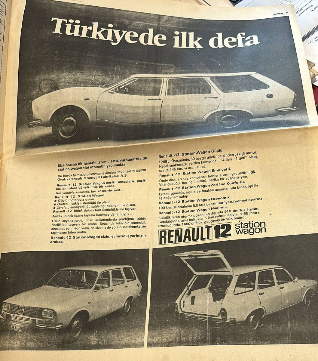 Tercüman Gazetesi 1 Haziran 1972 - Türkiye'de İlk Defa Renault 12 Station Wagon - Tahran'da Nixon'ın Yoluna Bomba Kondu GZ144201 - 2