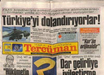 Tercüman Gazetesi 1 Haziran 1988 - Özal , Umut Operasyonu İçin Kolları Sıvadı GZ81456 - 1