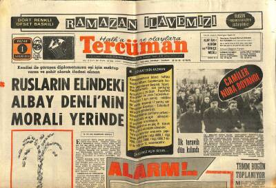 Tercüman Gazetesi 1 Kasım 1970 - Rusların Elindeki Albay Denlinin Morali Yerinde - Nüfus İtibariyle Dünyada 15. Olduk GZ123487 - 1