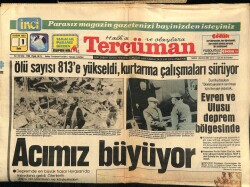 Tercüman Gazetesi 1 Kasım 1983 - Erzurumda Depremde Acımız Büyüyor GZ64488 - 1