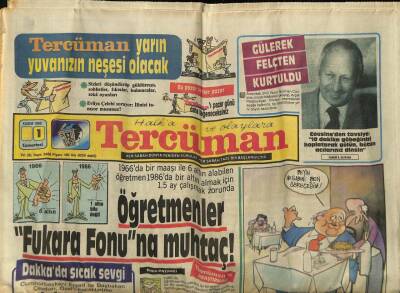 Tercüman Gazetesi 1 Kasım 1986 - Harika Avcı , Harika Avcıyı Resmileştiriyor GZ70379 - 1