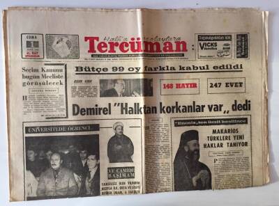 Tercüman Gazetesi 1 Mart 1968 - Seçim Kanunu Mecliste Görüşülecek GZ11330 - 2