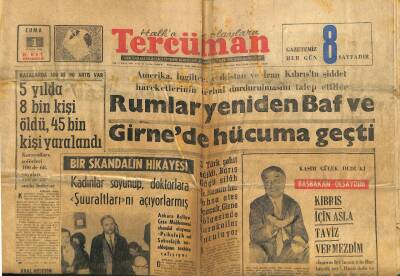 Tercüman Gazetesi 1 Mayıs 1964 - Rumlar Yeniden Baf Ve Girnede Hücuma Geçti - Kral Hüseyin Lizle Yemek Yemem Dedi GZ123516 - 1
