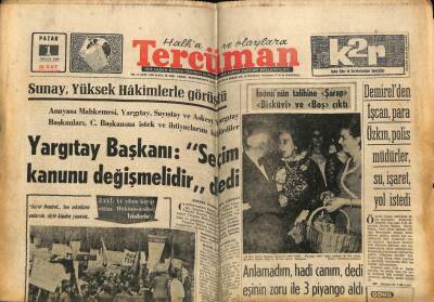 Tercüman Gazetesi 1 Mayıs 1966 - Yargıtay Başkanı Seçim Kanunu Değişmelidir dedi GZ68665 - 2