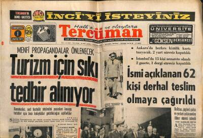 Tercüman Gazetesi 1 Mayıs 1971 - Cento Bakanlar Konseyi Ankarada Çalışmalara Başladı - Turizm İçin Sıkı Tedbir Alınıyor GZ118969 - 1
