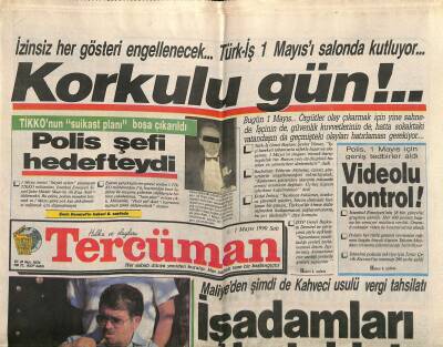 Tercüman Gazetesi 1 Mayıs 1990 - Demirelin Önünde Kanlı Kavga - Özal Perhizi Bozdu GZ118965 - 1