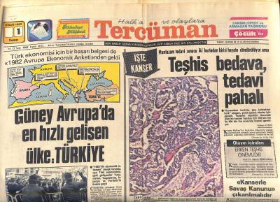 Tercüman Gazetesi 1 Nisan 1983 - Güney Avrupada En Hızlı Gelişen Ülke TÜRKİYE GZ118950 - 1