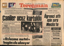 Tercüman Gazetesi 1 Şubat 1984 - Öğrenci Affı İçin Sıra Mecliste GZ69955 - 2