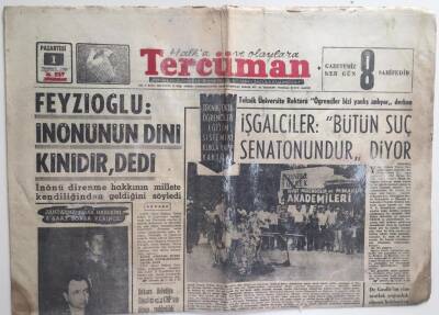 Tercüman Gazetesi 1 Temmuz 1968 -Ankara Belediye Reisliği İçin Chpnin İtirazı Reddedildi GZ6342 - 1