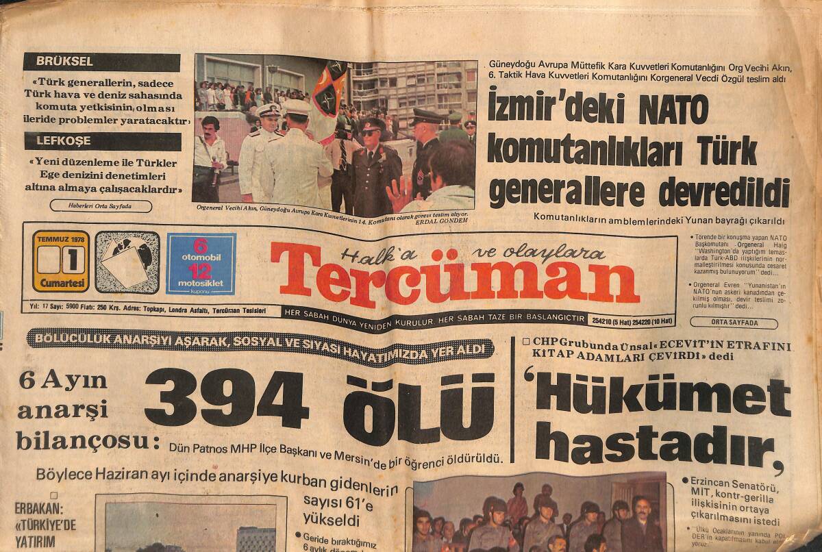 Tercüman Gazetesi 1 Temmuz 1978 - Petrol-Ofis 24 Saat Sürekli Dağıtım Yapınca Benzin Sıkıntısı Kısmen Hafifledi - Prenses Caroline'in Balayı Başladı GZ134582 - 1