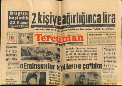 Tercüman Gazetesi 10 Ağustos 1962 - Alâeddin Kral Urfada Adeta Kral Gibi !.. GZ118881 - 1
