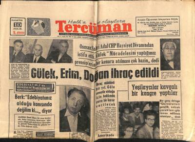 Tercüman Gazetesi 10 Aralık 1962 - Mümtaz Tarhan İl Başkanlığından İstifa Ediyor GZ70693 - 2