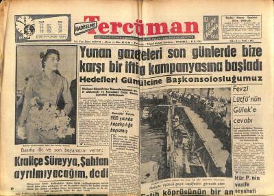 Tercüman Gazetesi 10 Ekim 1956 - Kraliçe Süreyya Şahtan Ayrılmayacağım dedi - Hiltonun Aşçıbaşısı Otomobilleri Başka Şehirlerde Nasıl Sattı GZ118956 - 1