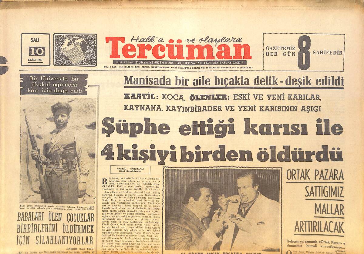 Tercüman Gazetesi 10 Ekim 1967 - TRT, Münir Nureddin İle Zeki Müren'i Bedavaya Okutmak İstiyor - Fenerbahçe Yarın Atina'da GZ145567 - 1