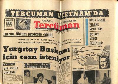 Tercüman Gazetesi 10 Eylül 1966 - Yargıtay Başkanı İçin Ceza İsteniyor GZ54034 - 1