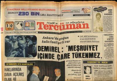 Tercüman Gazetesi 10 Haziran 1977 - Ankarada Yoğun Kulis Faaliyeti Var GZ76461 - 1