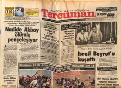 Tercüman Gazetesi 10 Haziran 1982 - Nükhet Duru Hayatının Filmine Başlıyor, Emel Sayın, Muazzes Abacı,Hülya Sözer Solo Programlarla Ekranda Olacaklar GZ54253 - 1