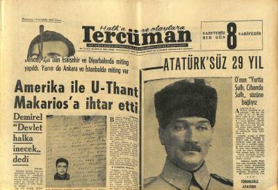 Tercüman Gazetesi 10 Kasım 1967 - Hukuk Fakültesi Bir Hafta Tatil Edildi - Atatürksüz 29 Yıl GZ123417 - 1