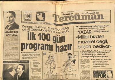Tercüman Gazetesi 10 Kasım 1979 - Demirel Hükümet Güvenoyu Aldığı Gün 18 Genel Müdür Tayini Yapacak GZ67119 - 1
